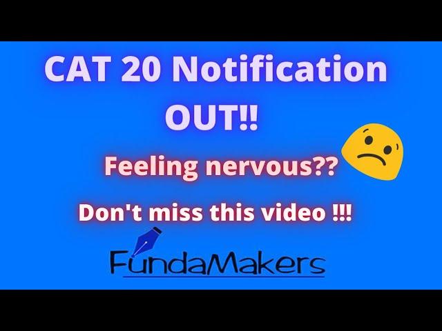 CAT 2020 Notification is out!! | Exam on 29th Nov 2020 | CAT 2020 preparation | CAT 2020 date