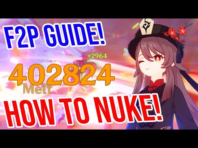 F2P HU TAO NUKE GUIDE! Do 4 TIMES MORE with Hu Tao's Burst! Genshin Impact