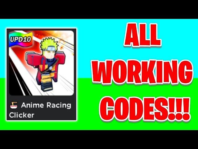 ALL WORKING CODES FOR ANIME RACING CLICKER!!!