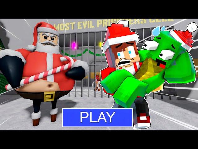 JJ and Mikey SANTA Barry's Prison ESCAPE - Roblox Animation