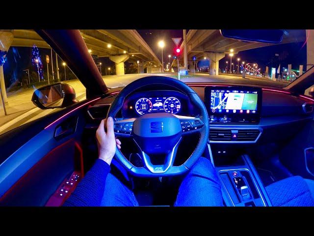 New SEAT LEON FR 2021 - NIGHT POV test drive (pure driving, 150 HP mHEV with DSG)