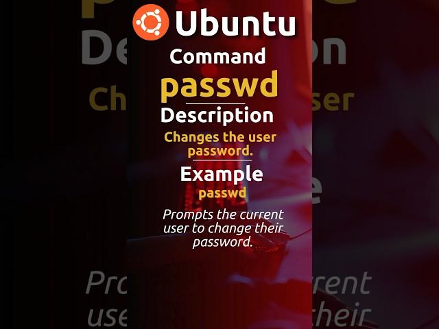 How to change user password in #ubuntuserver #ubuntu