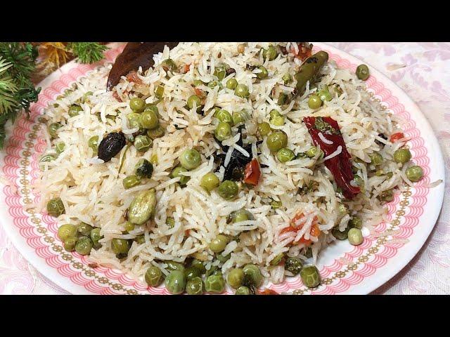 Matar Pulao Recipe|Easy & Quick Peas Pulao|Veg Pulao|Khiley Khiley Chawal Wala Khusbodar Matar Pulao