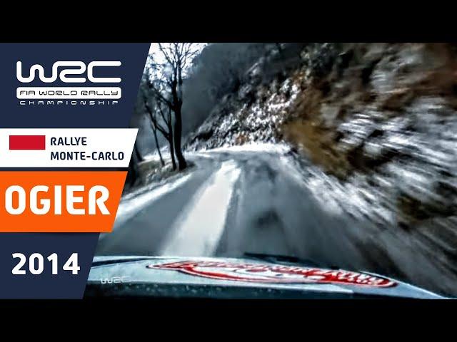 OGIER onboard Rallye Monte-Carlo 2014 VW Polo R WRC Stage 4. Slippy Ice and Snow "La Glace"