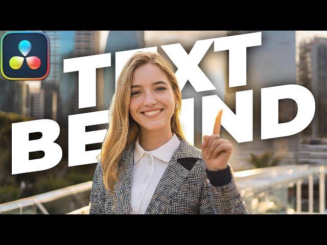 How to ADD TEXT BEHIND Objects in Davinci Resolve | Magic Mask Tutorial