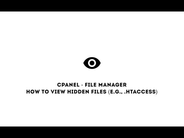 How to view hidden files (e.g., .htaccess)