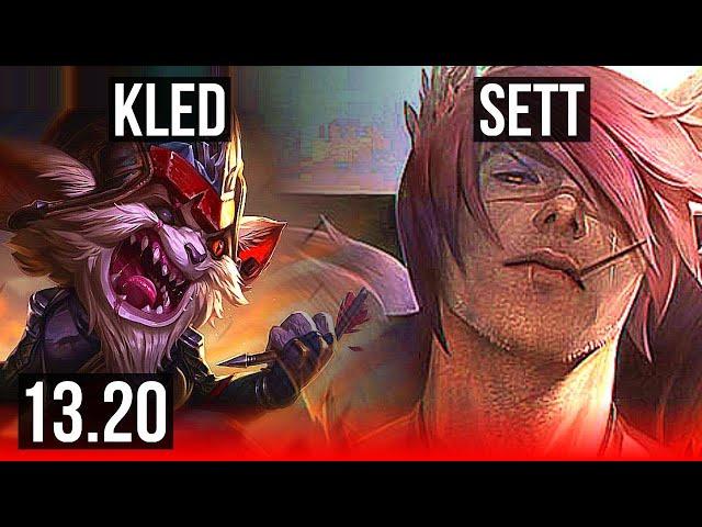 KLED vs SETT (TOP) | 8 solo kills, 2.3M mastery, 700+ games | EUW Master | 13.20