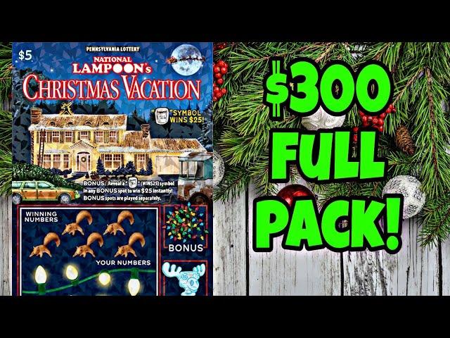  ANOTHER PROFIT BOOK! $5X60 NATIONAL LAMPOONS CHRISTMAS VACATION PA LOTTERY SCRATCH OFF TICKETS