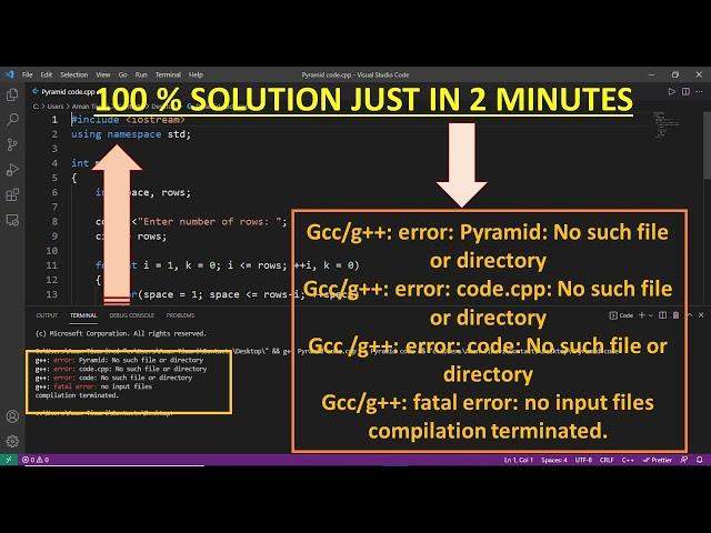 [Fixed] gcc/g++: error: code.cpp: No such file or directory || g++: fatal error: no input files ||