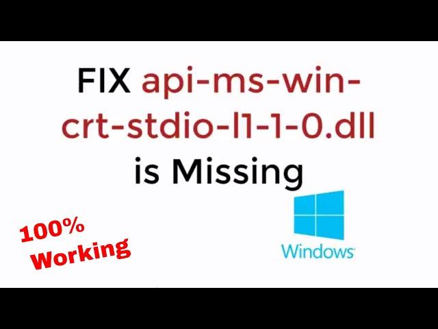 FIX api-ms-win-crt-stdio-l1-1-0.dll is Missing From Your Computer in Windows 8/10