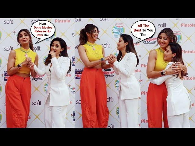 Shilpa Shetty And Nushrat Bharucha Masti On Filmy Mirchi Shape Of You Show Set