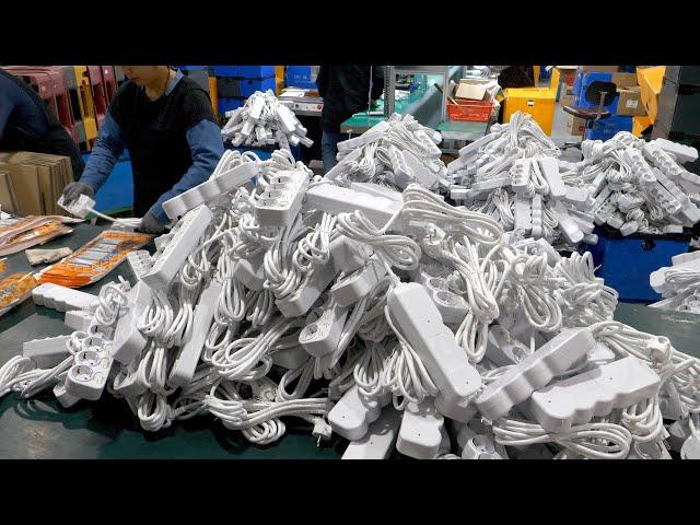 The process of making extension cords. Amazing Korean power strip factory