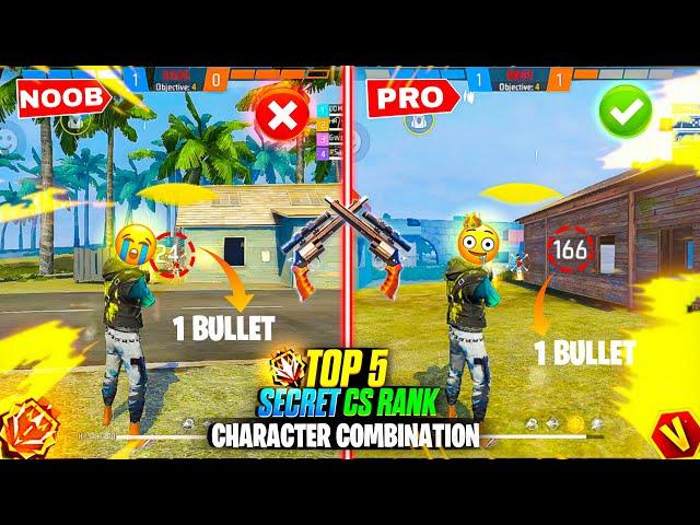 TOP 5 SECRET  CHARACTER COMBINATION FOR CS RANK AFTER UPDATE ( full details )  || Garena Free Fire