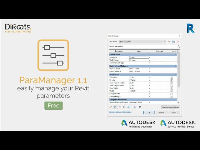 ParaManager 1.1 | Free Revit Add-in to manage your Revit parameters