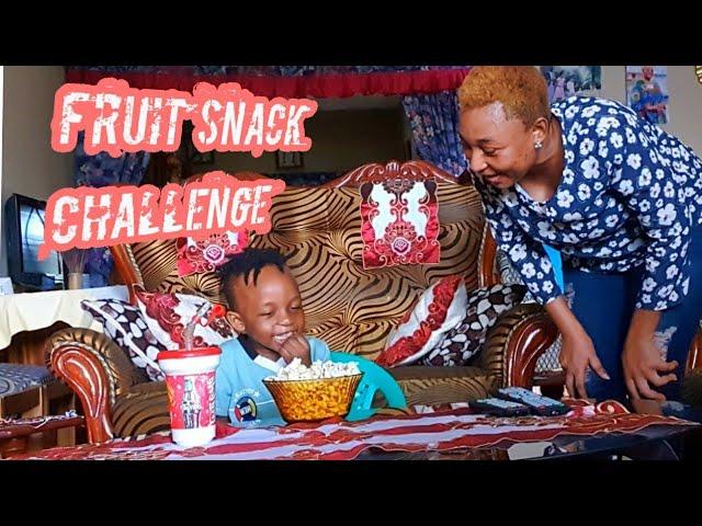 TODDLER DOES THE FRUIT SNACK CHALLENGE || #fruitsnackchalleng