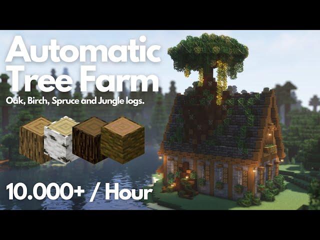 AUTOMATIC TREE FARM OAK, BIRCH, SPRUCE AND JUNGLE WOOD | Minecraft Tutorial | Java [1.21+]