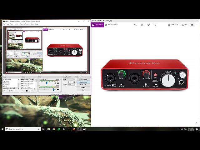 Focusrite Scarlett 2i2-2 - OBS mic only outputs in left speaker fix