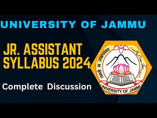 Jammu University Junior Assistant Syllabus 2024 | University of Jammu Junior Assistant Syllabus 2024