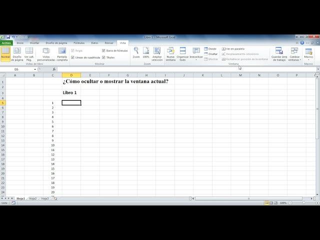 114.- Excel infinito. ¿Cómo ocultar o mostrar la ventana actual?