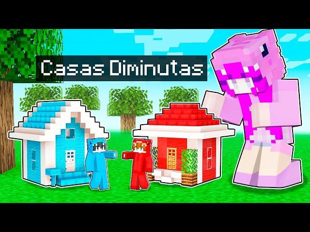 Nacho vs Dagar: Reto de Casas DIMINUTAS en Minecraft!