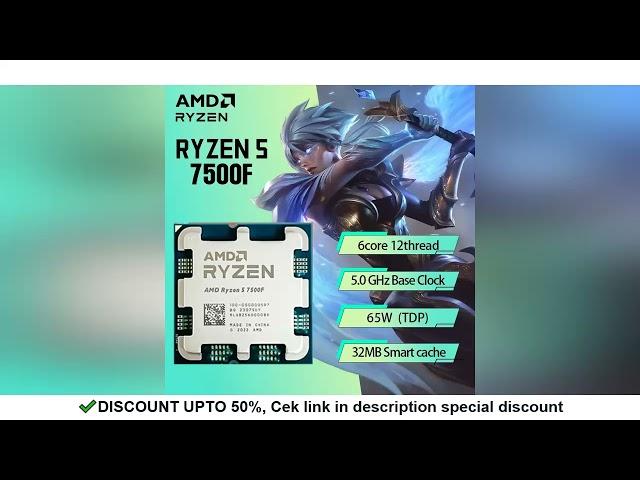 New AMD RYZEN5 7500F Brand New CPU Gaming Processor AMD r5 7500f 5NM 38M Socket AM5 Without Fan G