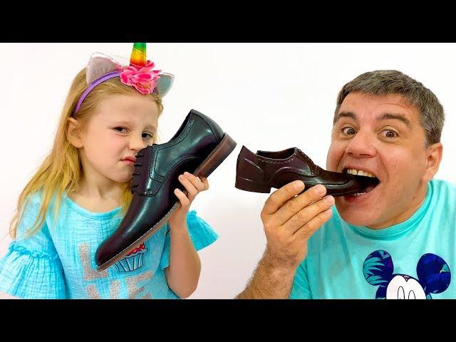 Nastya and dad - a story for kids about harmful sweets and candies