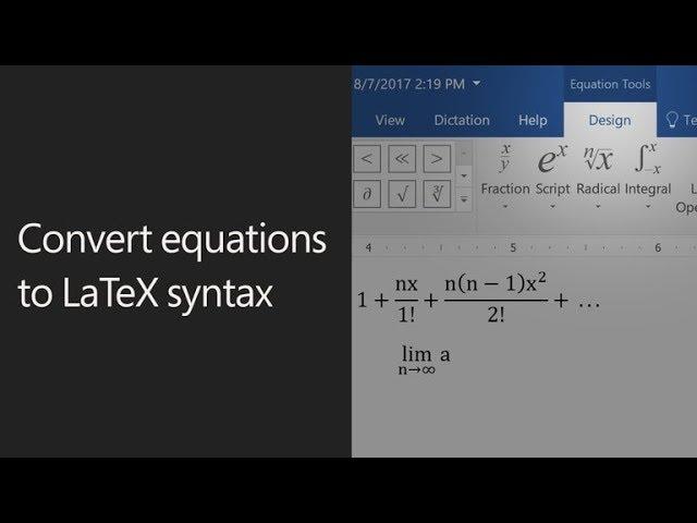 How to convert equations to LaTeX syntax