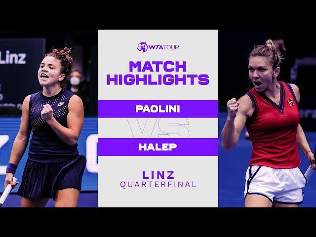 Jasmine Paolini vs. Simona Halep | 2021 Linz Quarterfinal | WTA Match Highlights