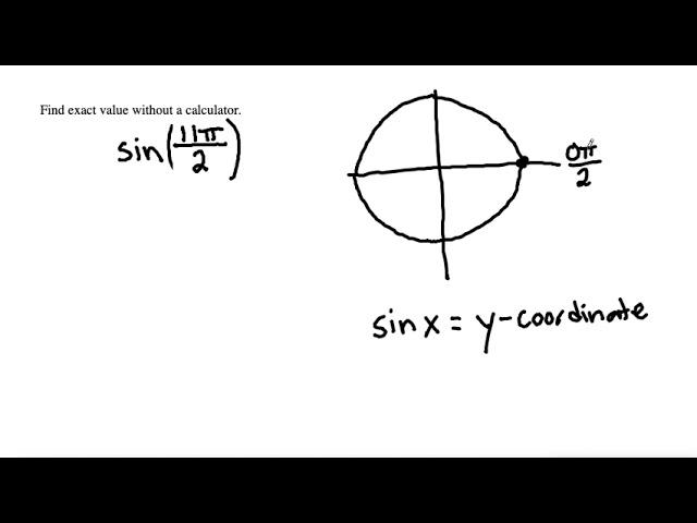 Trigonometry - Find the exact value without a calculator. sin(11pi/2)