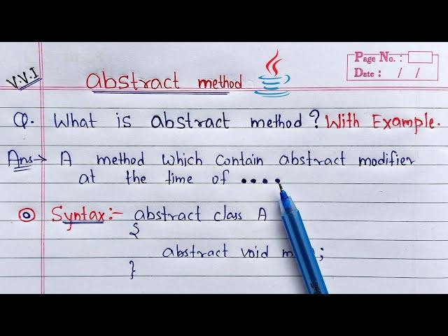 Abstract Method in Java | Learn Coding