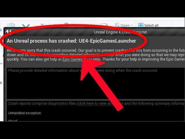 Unreal Engine 4 Crash Reporter - An Unreal Process Has Crashed UE4 EpicGamesLauncher - Fix