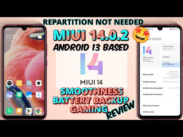 MIUI 14 Android 13 For Redmi Note 7 Pro | MIUI v14.0.2 Global | Latest MIUI Update For RN7P