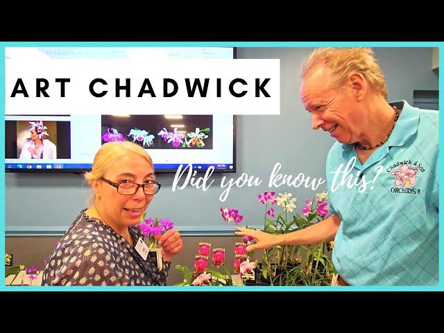 Art Chadwick at our Mid Lakes Orchid Society. The history of Cattleyas orchids.