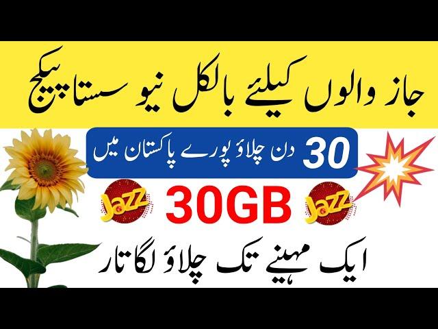 jazz 30GB internet package/jazz 5000 Minutes call package/jazz monthly internet package/Zameer 91