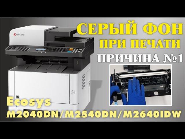 СЕРЫЙ ФОН ПРИ ПЕЧАТИ ПРИЧИНА № 1 KYOCERA Ecosys M2040DN, M2540DN, M2640IDW /ГРЯЗНО ПЕЧАТАЕТ