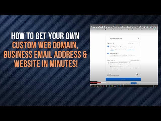 How To Get your Own Custom Web Domain, Business Email Address & Website in Minutes!