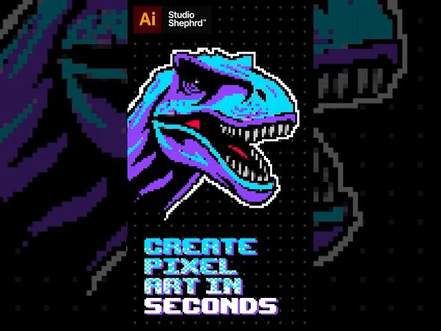 Create pixel art in seconds | Adobe Illustrator #shorts