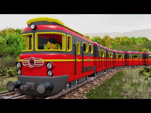 Car Stranded on Train Tracks - Lego City Cartoon - Choo choo train kids videos