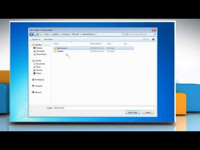 Windows® 7: Add Quick Launch toolbar to the taskbar