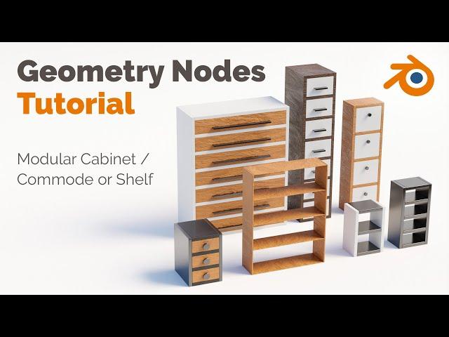 Blender Geometry Nodes Tutorial - Procedural Cabinet or Furniture