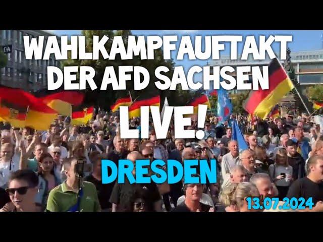 LIVE Wahlkampfauftakt der AfD Dresden Schlossplatz "Damit Sachsen Heimat bleibt" Landtagswahl 2024