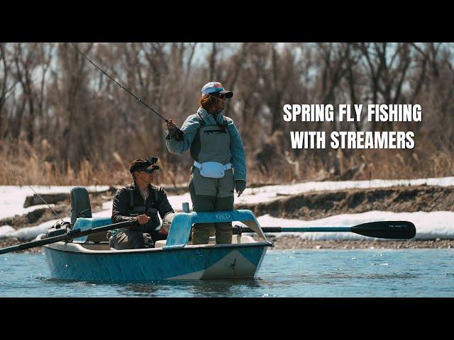 SPRINGTIME STREAMER FISHING - Trout after Trout floating in the Drift Boat