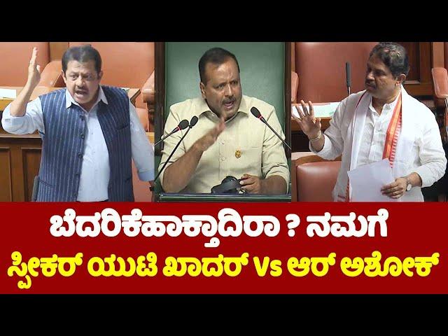 Karnataka Assembly Fight: R Ashok Angry On Speaker UT Khader In Assembly 2024 | Zameer Ahmed Khan |