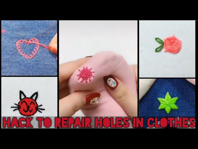 Easy Embroidery Hack to Repair Hole in Clothes