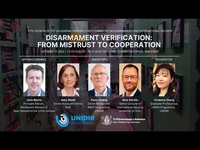 Nuclear Disarmament Verification: From Mistrust To Cooperation (First Committee Side Event)