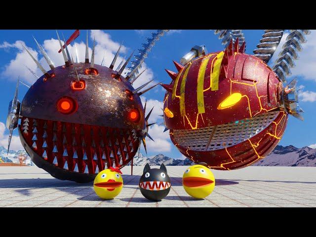 ROBOT MONSTER PACMANS VS MS PACMAN, CARTOON CAT & PACMAN || BEST ADVENTURE