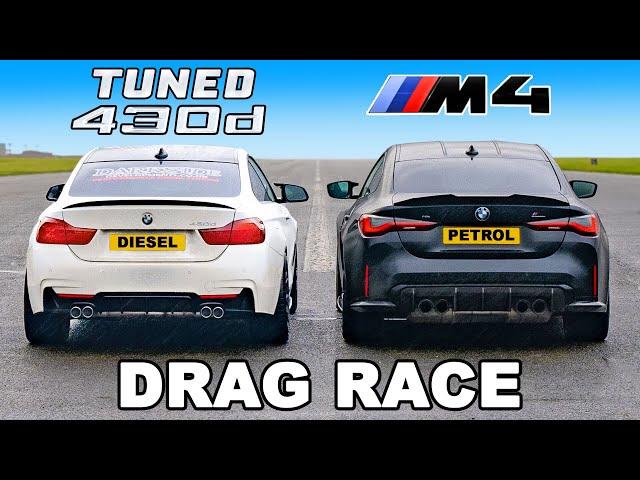 BMW Tuned 430d vs BMW M4: DRAG RACE