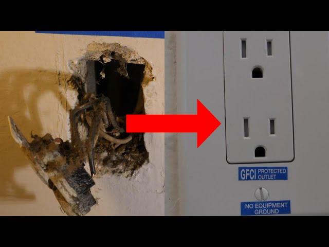 2 Prong Receptacle Circuit Replaced by GFCI and Grounded Receptacles per 2020 NEC