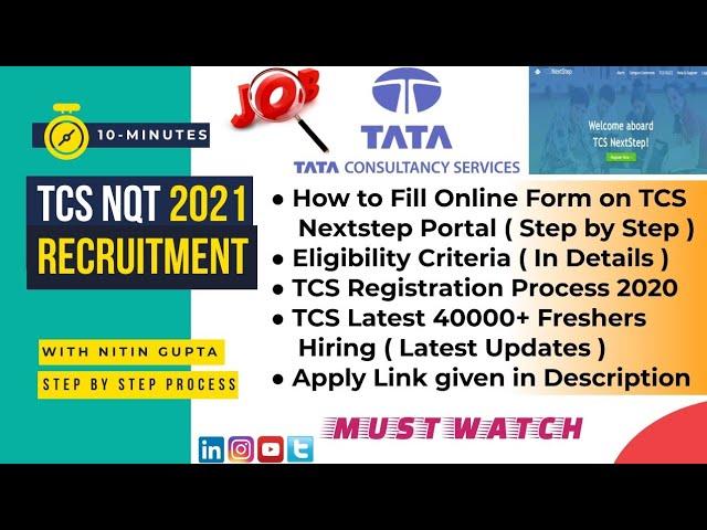 TCS recruitment 2020 for freshers | TCS NQT 2021 Nextstep Registration Process | How to apply in TCS