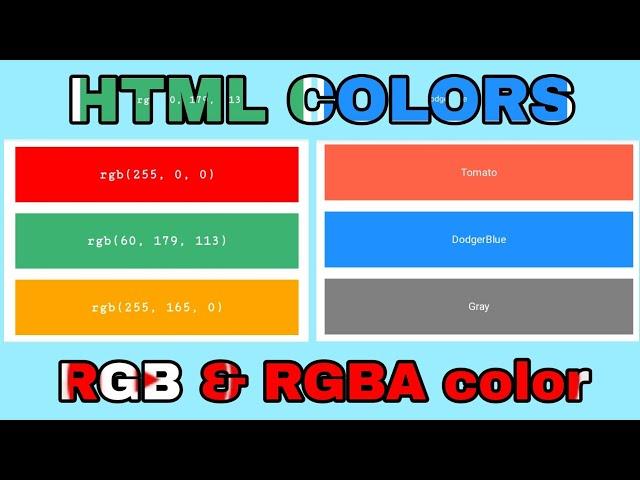 HTML Colors |RGB & colors |html tutorial part 10